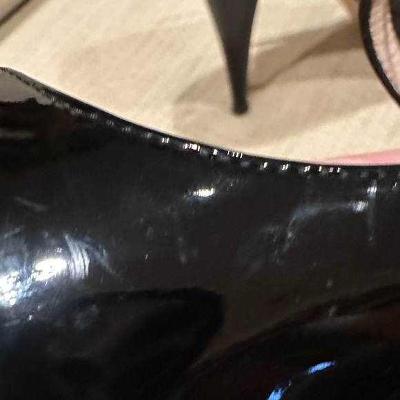 Authenticated Miu Miu Black Patent Leather Open Toe Heels - Picture 15 of 16